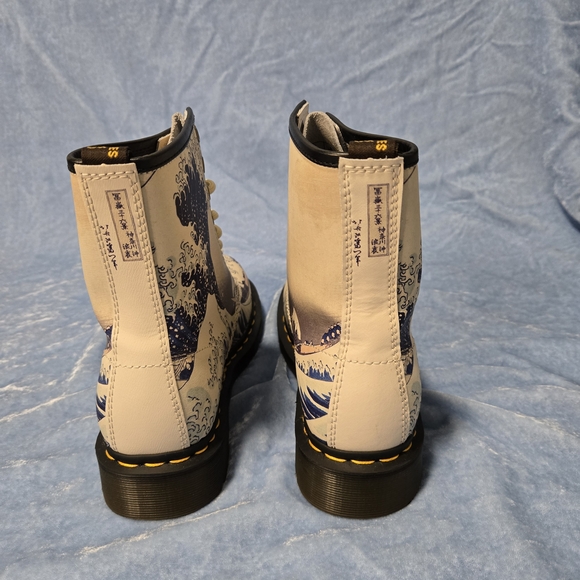 Dr. Martens Women's Blue and Cream Boots - Picture 6 of 8
